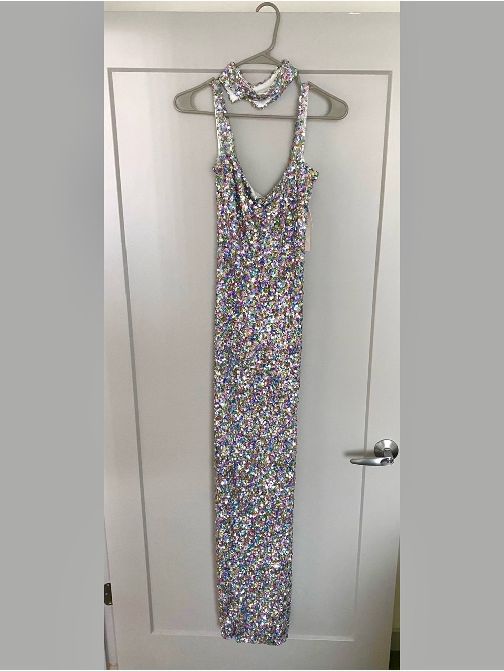 Multicolor Statement Dress Sequin V-Neck by Mew Mews
